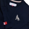 T-shirt męski Basic z wilkiem szarym - granatowy